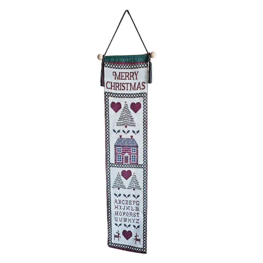 Merry Christmas Sampler Door Hanging 36" long